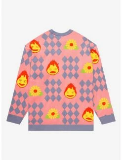 Studio Ghibli Howl's Moving Castle Howl's Diamonds & Calcifer Women's Plus Size Cardigan - BoxLunch Exclusive -Boxlunch Shop unnamed file 121