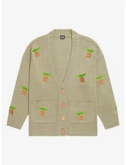 Boxlunch Shop 6 Star Wars The Mandalorian The Child Embroidered Women’s Cardigan - BoxLunch Exclusive