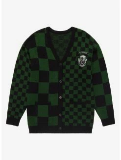 Harry Potter Slytherin Checkered Women's Cardigan - BoxLunch Exclusive