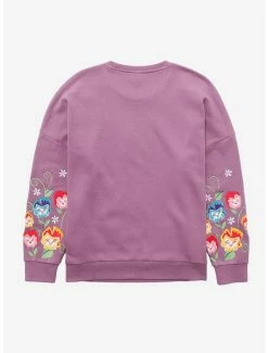 Alternative view of Our Universe Disney Alice In Wonderland I'm Late Flower Crewneck - BoxLunch Exclusive