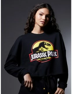 Boxlunch Her Universe Jurassic Park Logo Women's Tie-Front Long Sleeve T-Shirt