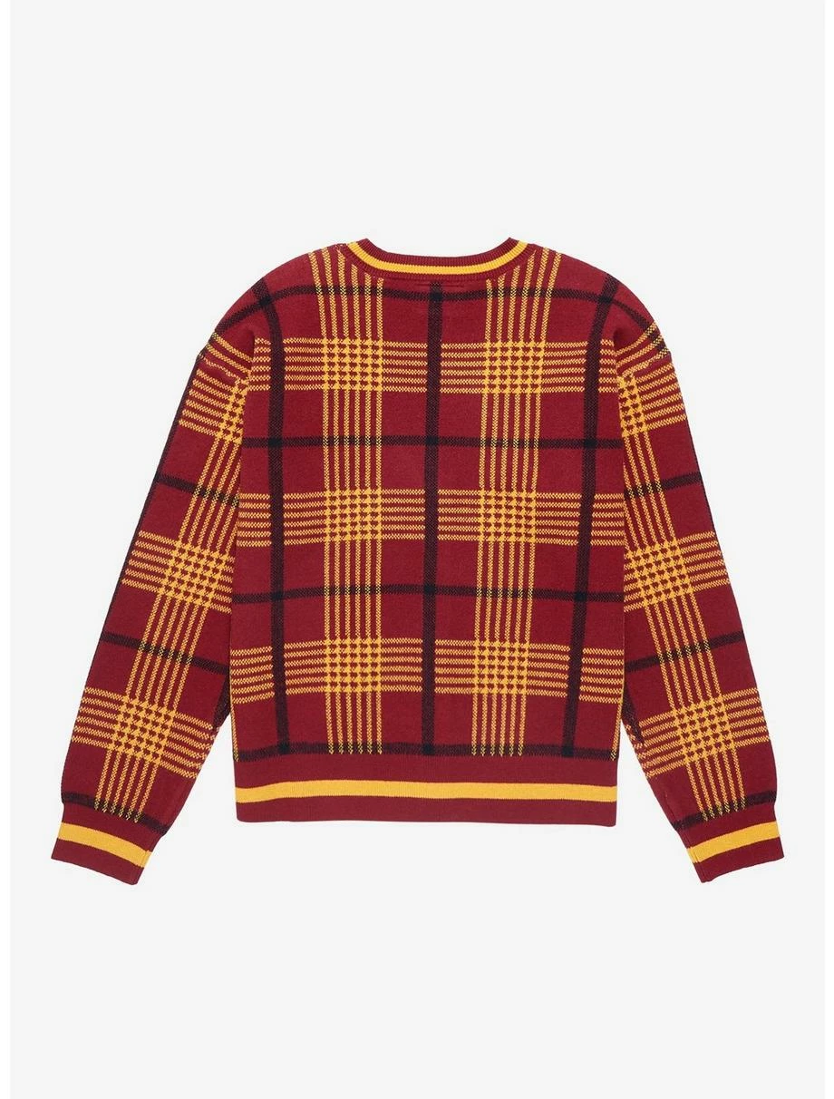 Harry Potter Gryffindor Plaid Women's Cardigan - BoxLunch Exclusive 4 Harry Potter Gryffindor Plaid Women's Cardigan - BoxLunch Exclusive - Image 2