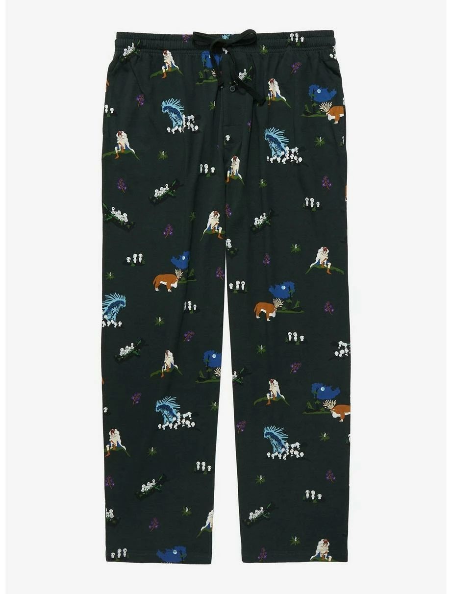 Studio Ghibli Princess Mononoke Icons Allover Print Sleep Pants - BoxLunch Exclusive 3 Studio Ghibli Princess Mononoke Icons Allover Print Sleep Pants - BoxLunch Exclusive