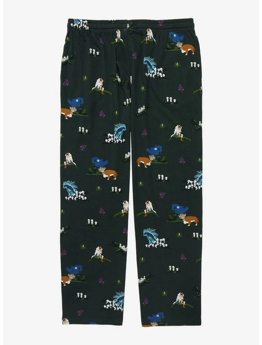 Studio Ghibli Princess Mononoke Icons Allover Print Sleep Pants - BoxLunch Exclusive 4 Studio Ghibli Princess Mononoke Icons Allover Print Sleep Pants - BoxLunch Exclusive - Image 2