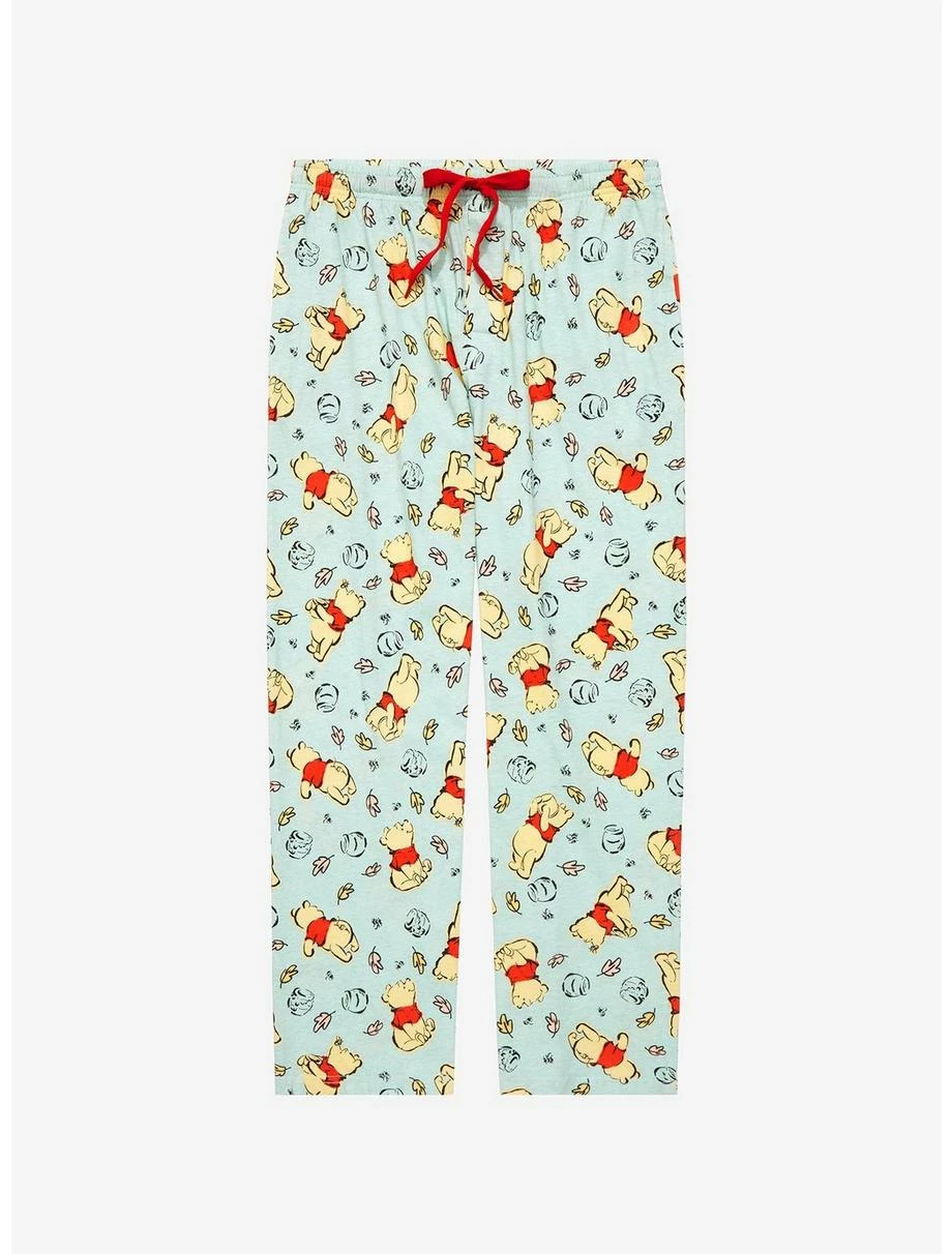 Disney Winnie The Pooh Sketch Art Leaves Allover Print Sleep Pant - BoxLunch Exclusive 3 Disney Winnie The Pooh Sketch Art Leaves Allover Print Sleep Pant - BoxLunch Exclusive