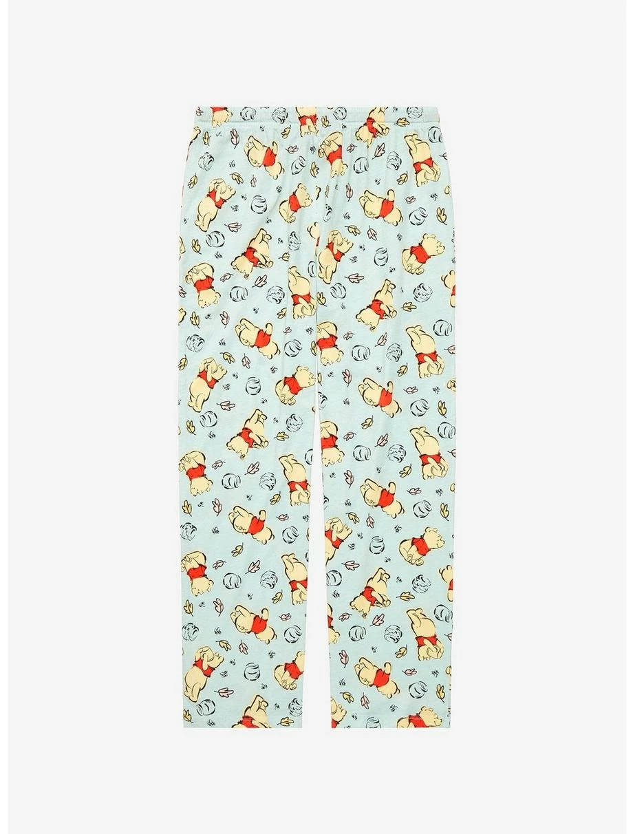Disney Winnie The Pooh Sketch Art Leaves Allover Print Sleep Pant - BoxLunch Exclusive 4 Disney Winnie The Pooh Sketch Art Leaves Allover Print Sleep Pant - BoxLunch Exclusive - Image 2