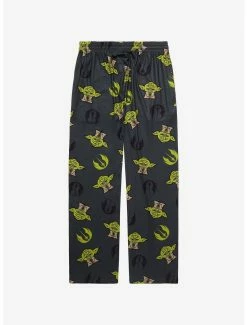 Star Wars Yoda & Jedi Order Logo Allover Print Sleep Pants - BoxLunch Exclusive -Boxlunch Shop unnamed file 274