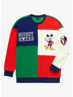 Disney Mickey Mouse Retro Color Block Crewneck - BoxLunch Exclusive
