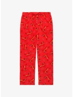 Boxlunch Disney Mulan Mushu Magnolia Flowers Allover Print Sleep Pants