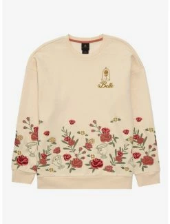 Boxlunch Shop 16 Disney Beauty And The Beast Belle Floral Women's Crewneck - BoxLunch Exclusive
