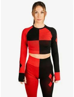 Boxlunch DC Comics Harley Quinn Athletic Leggings And Long Sleeve Top Set -Boxlunch Shop unnamed file 534