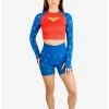 Boxlunch DC Comics Wonder Woman Athletic Shorts And Long Sleeve Top Set -Boxlunch Shop unnamed file 547