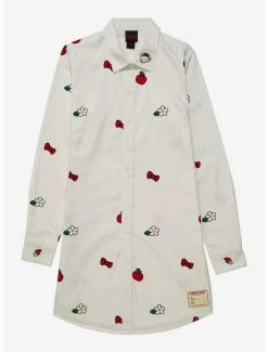 Sanrio Hello Kitty Icons Allover Print Button-Down Shirt Dress - BoxLunch Exclusive