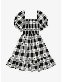 Alternative view of Disney The Nightmare Before Christmas Face Portraits Gingham Smocked Dress - BoxLunch Exclusive