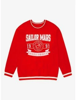 Pretty Guardian Sailor Moon Sailor Mars Varsity Crewneck- BoxLunch Exclusive
