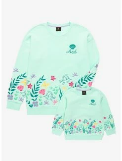 Disney The Little Mermaid Flounder Floral Crewneck - BoxLunch Exclusive -Boxlunch Shop unnamed file 74