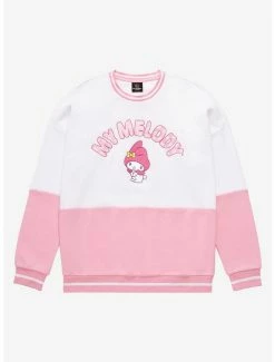 Sanrio My Melody Embroidered Panel Crewneck - BoxLunch Exclusive